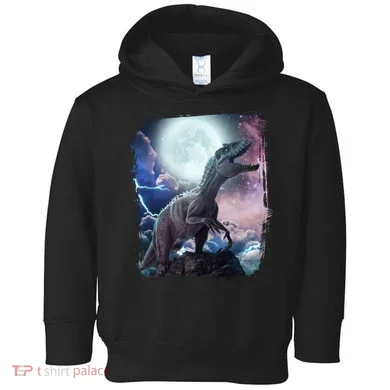 Lightning Moon Galaxy Trex Dinosaur Toddler Hoodie