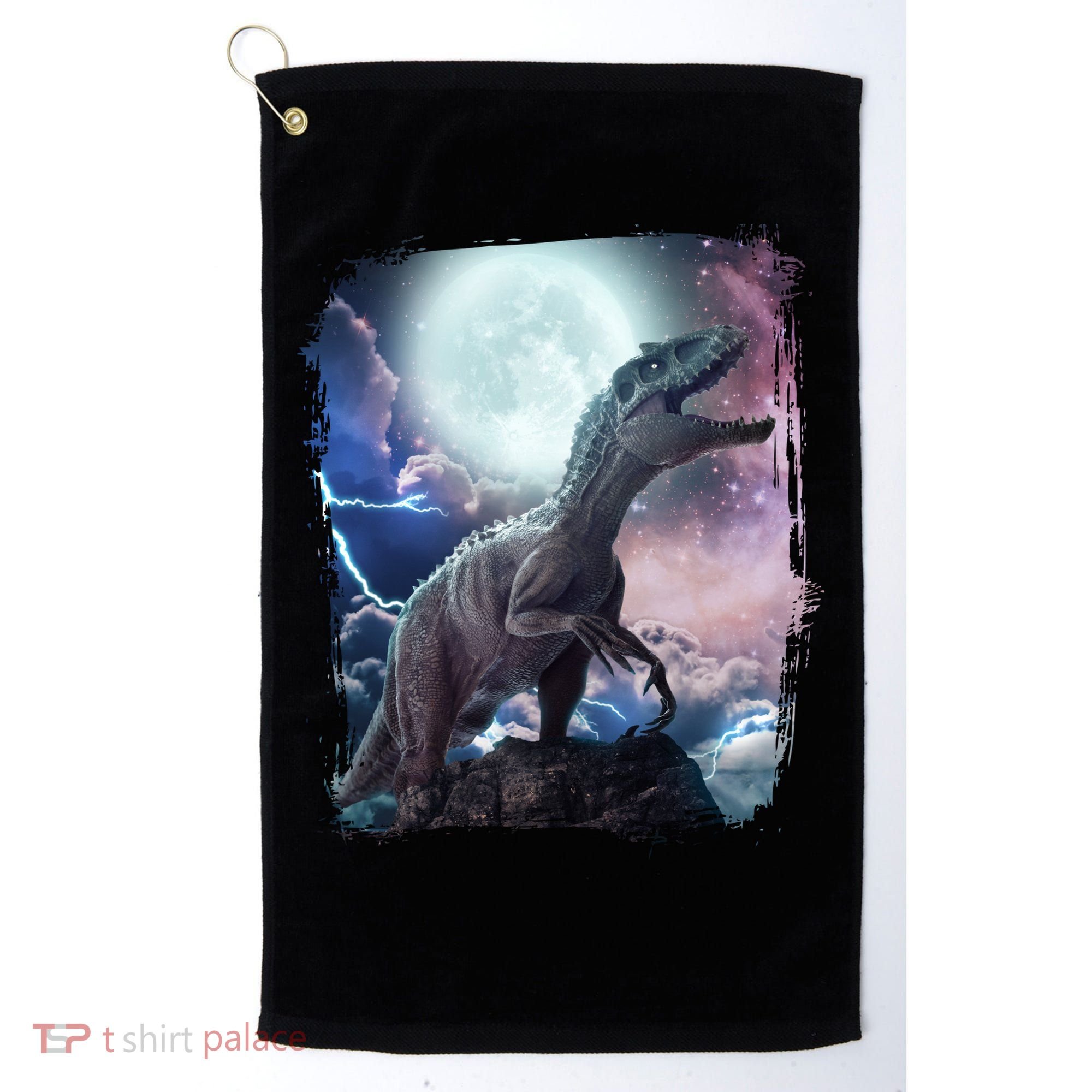 Lightning Moon Galaxy Trex Dinosaur Golf Towel
