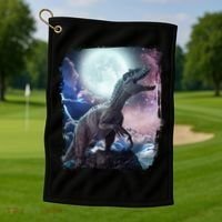 Lightning Moon Galaxy Trex Dinosaur Golf Towel thumb 1