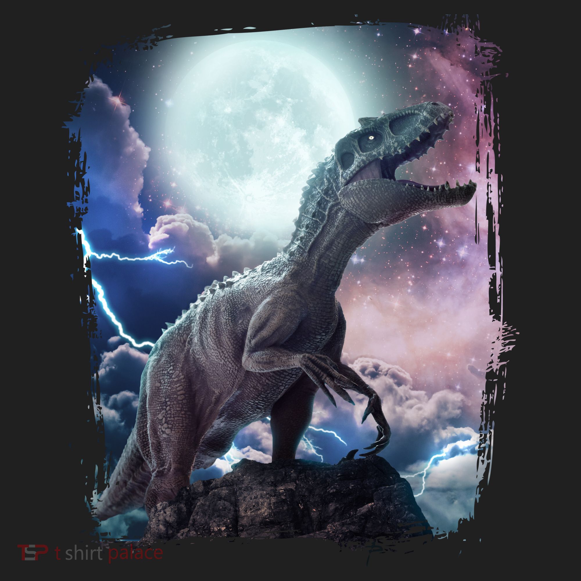 Lightning Moon Galaxy Trex Dinosaur Golf Towel