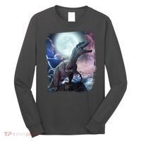 Lightning Moon Galaxy Trex Dinosaur Long Sleeve Shirt thumb 0