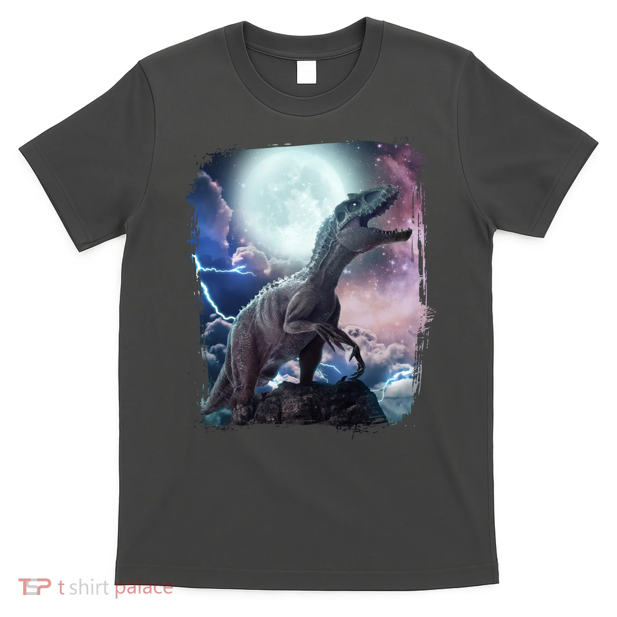 Lightning Moon Galaxy Trex Dinosaur T-Shirt