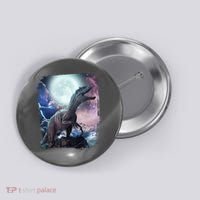 Lightning Moon Galaxy Trex Dinosaur Button thumb 0