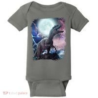 Lightning Moon Galaxy Trex Dinosaur Baby Bodysuit thumb 0