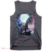 Lightning Moon Galaxy Trex Dinosaur Tank Top thumb 0