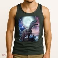 Lightning Moon Galaxy Trex Dinosaur Tank Top thumb 3