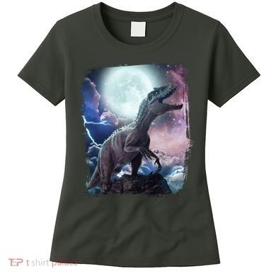 Lightning Moon Galaxy Trex Dinosaur Women's T-Shirt