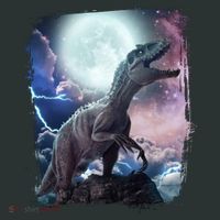 Lightning Moon Galaxy Trex Dinosaur Kids Sweatshirt thumb 2