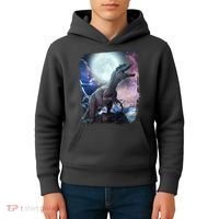 Lightning Moon Galaxy Trex Dinosaur Kids Hoodie thumb 4
