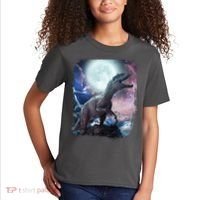 Lightning Moon Galaxy Trex Dinosaur Kids T-Shirt thumb 2