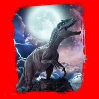 Lightning Moon Galaxy Trex Dinosaur Santa Hat thumb 1