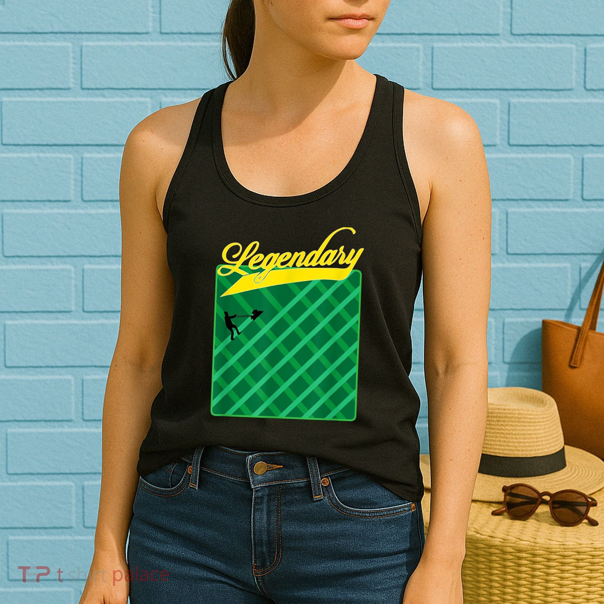Lawn Mowing Grass Stripes Dad Shirt Funny Mow The Grass Women's Tank Top