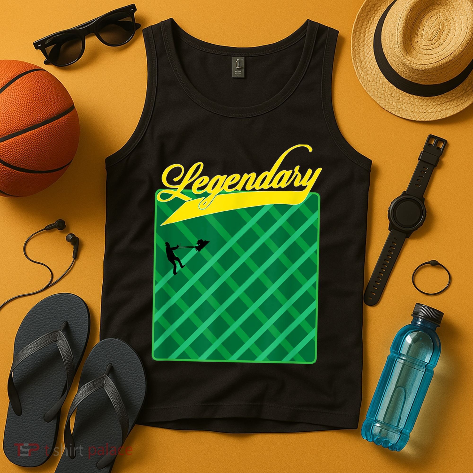 Lawn Mowing Grass Stripes Dad Shirt Funny Mow The Grass Tank Top
