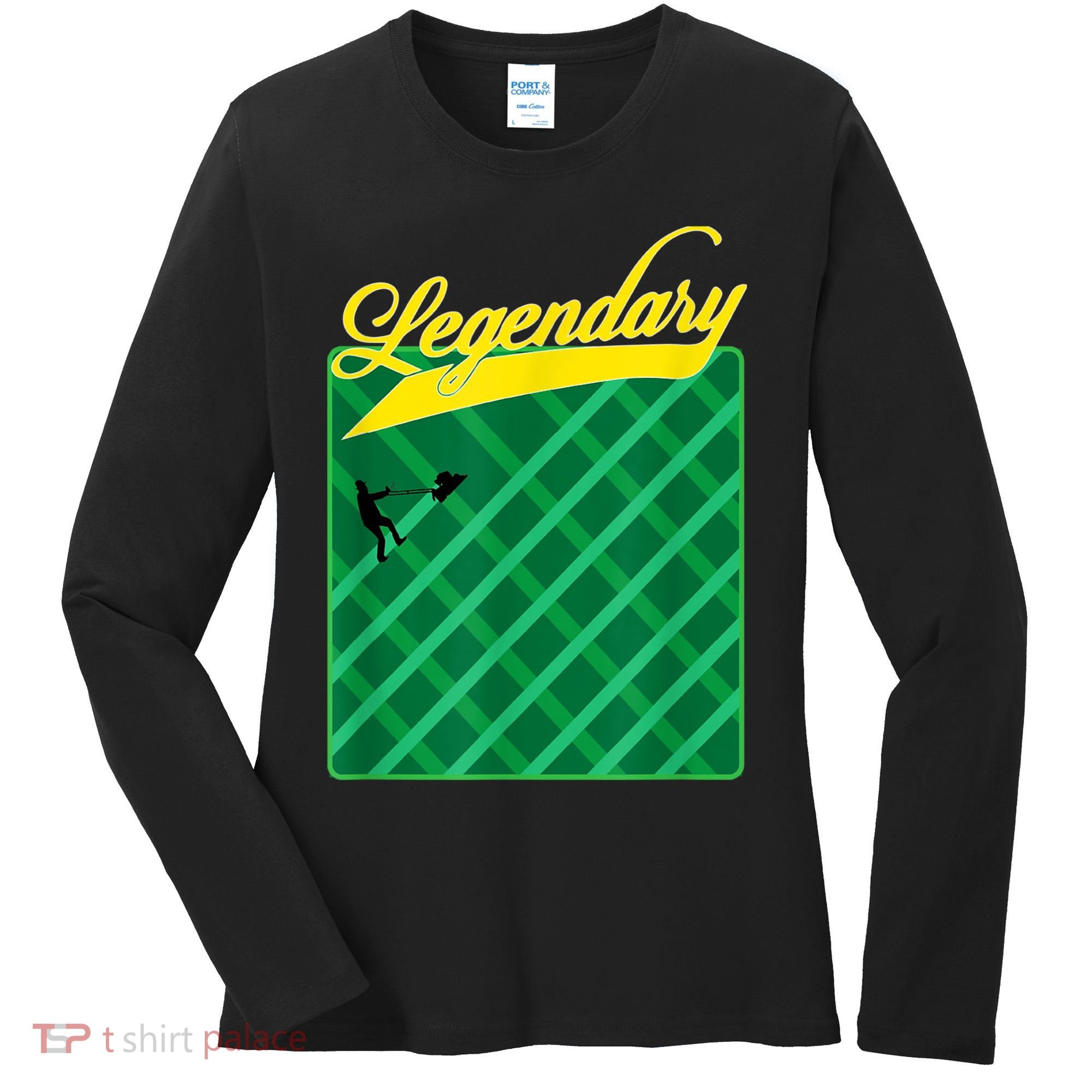 Lawn Mowing Grass Stripes Dad Shirt Funny Mow The Grass Women's Long Sleeve Shirt