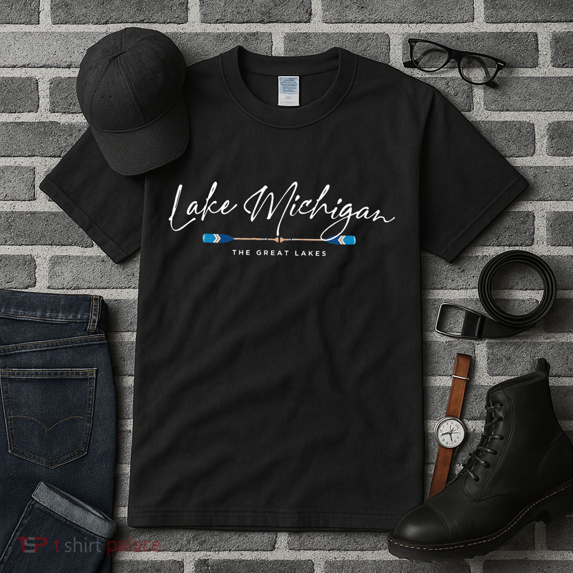 Lake Michigan Great Lakes Oars Graphic Tall T-Shirt