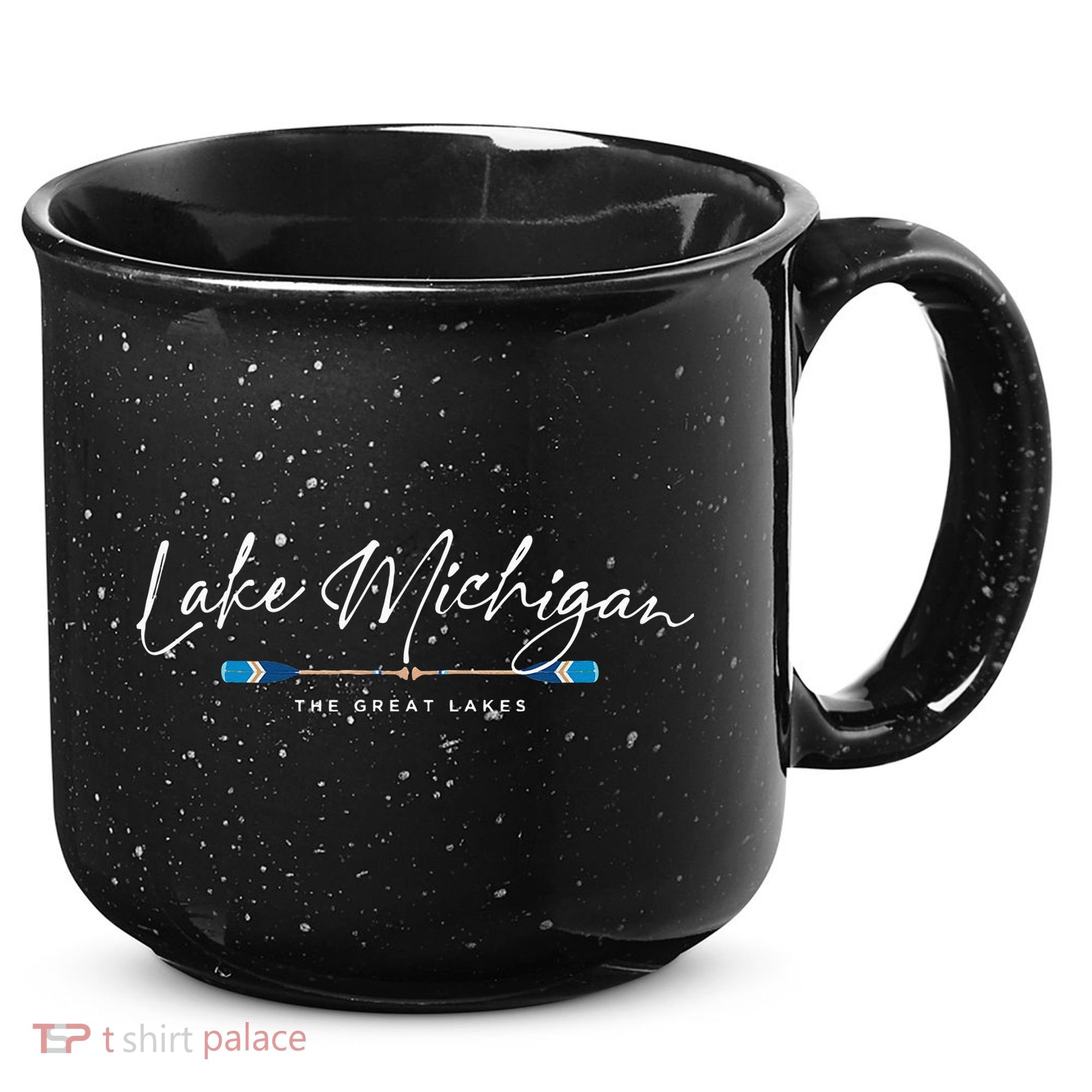 Lake Michigan Great Lakes Oars Graphic 15oz Campfire Ceramic Mug