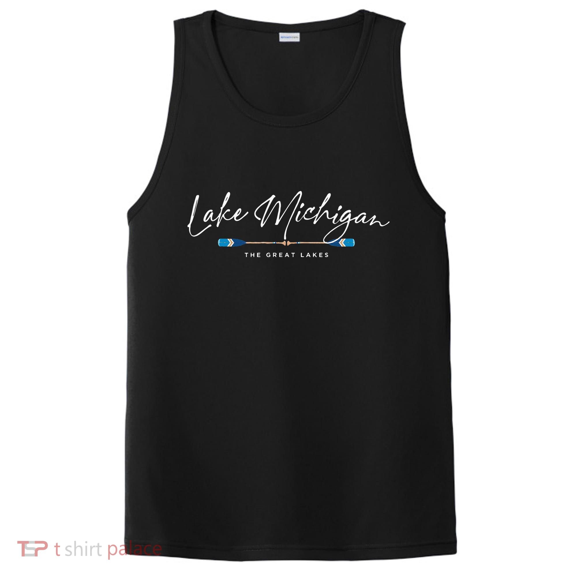 Lake Michigan Great Lakes Oars Graphic PosiCharge Competitor Tank