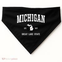 Love Michigan Great Lake State MI Est 1837 Home USA-Made Doggie Bandana thumb 0