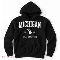Love Michigan Great Lake State MI Est 1837 Home Hoodie thumb 0