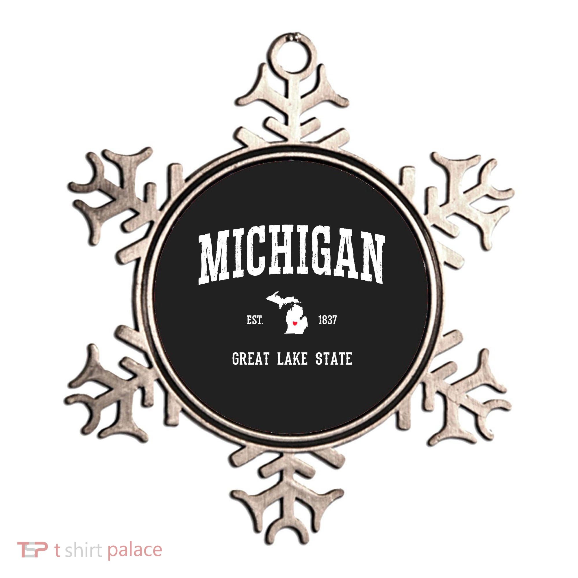 Love Michigan Great Lake State MI Est 1837 Home Ornament