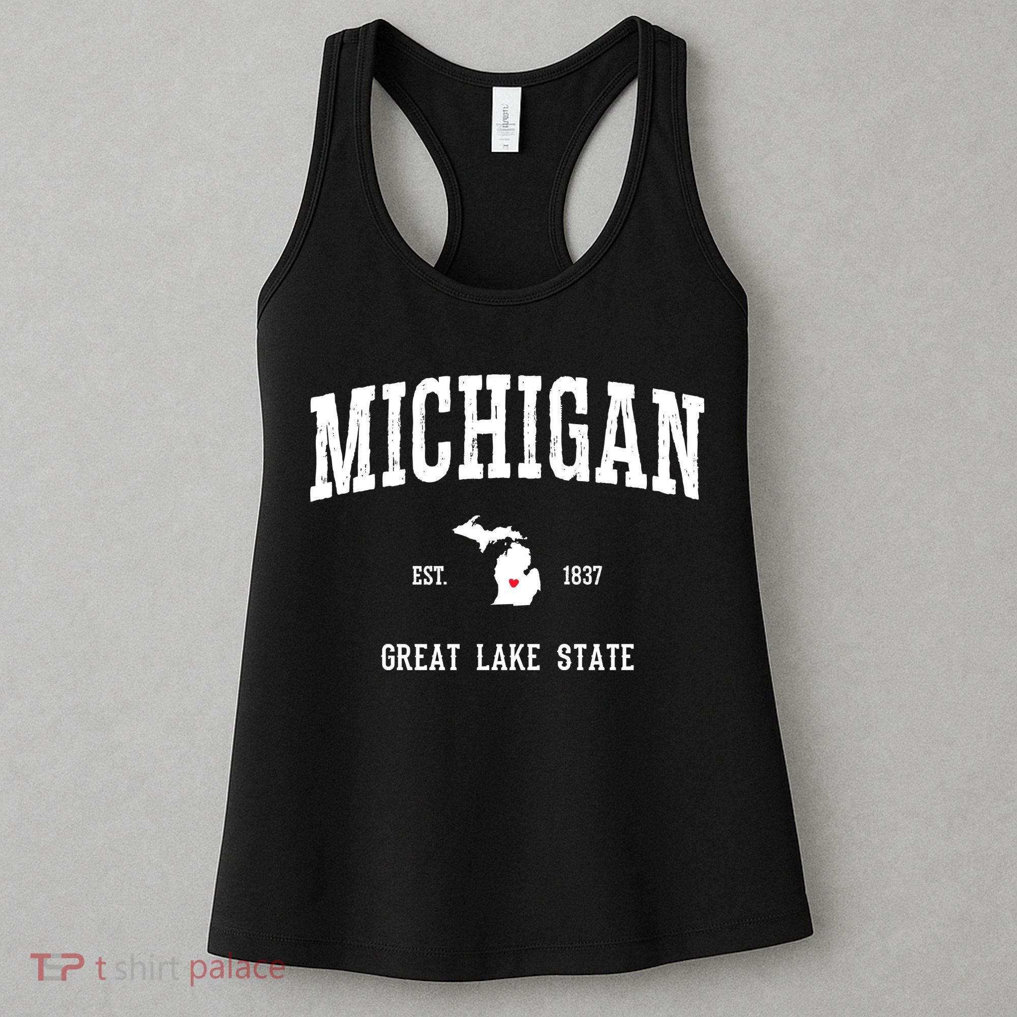 Love Michigan Great Lake State MI Est 1837 Home Women's Tank Top