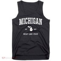 Love Michigan Great Lake State MI Est 1837 Home Tank Top thumb 0