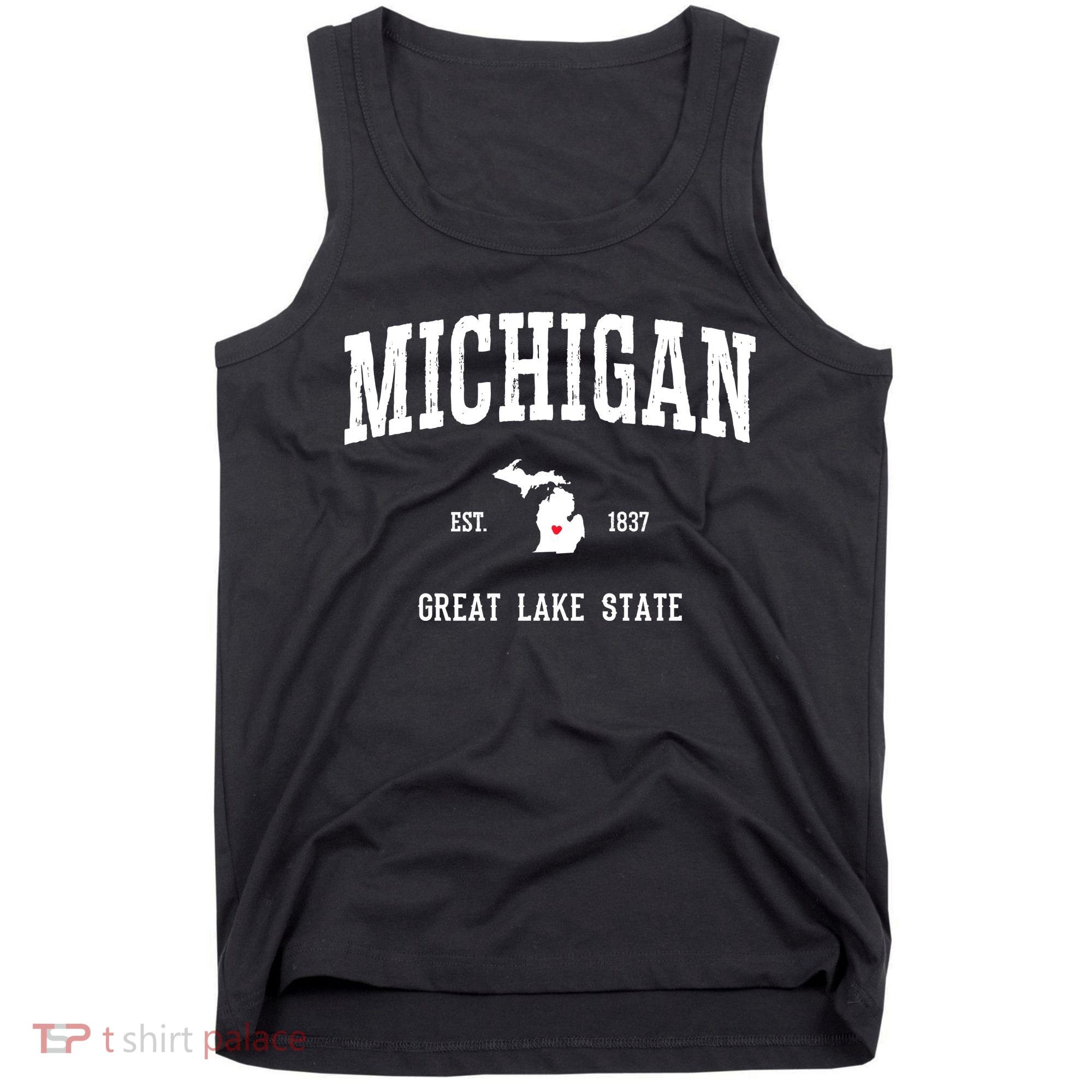 Love Michigan Great Lake State MI Est 1837 Home Tank Top