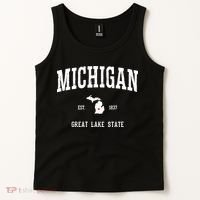 Love Michigan Great Lake State MI Est 1837 Home Tank Top thumb 2