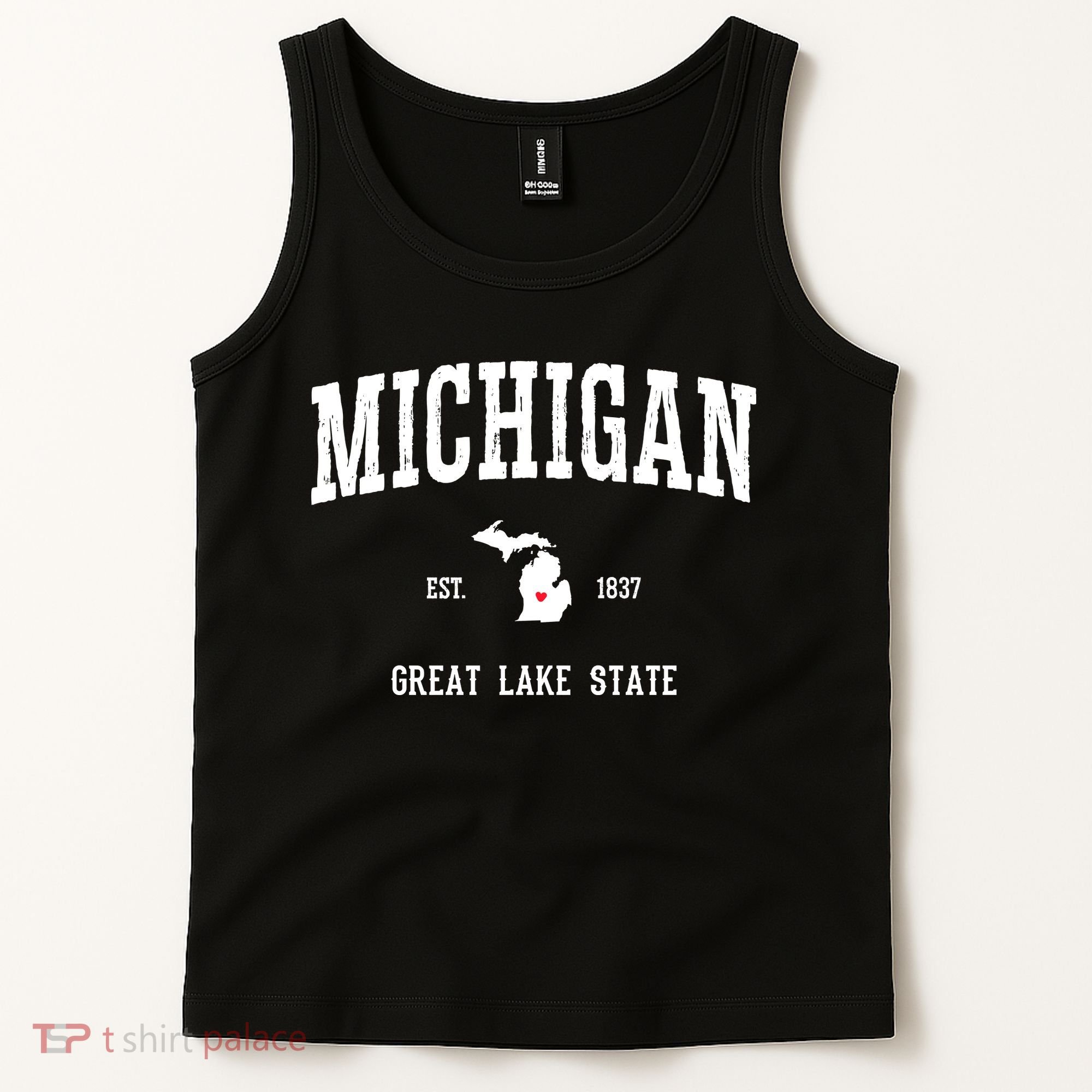 Love Michigan Great Lake State MI Est 1837 Home Tank Top