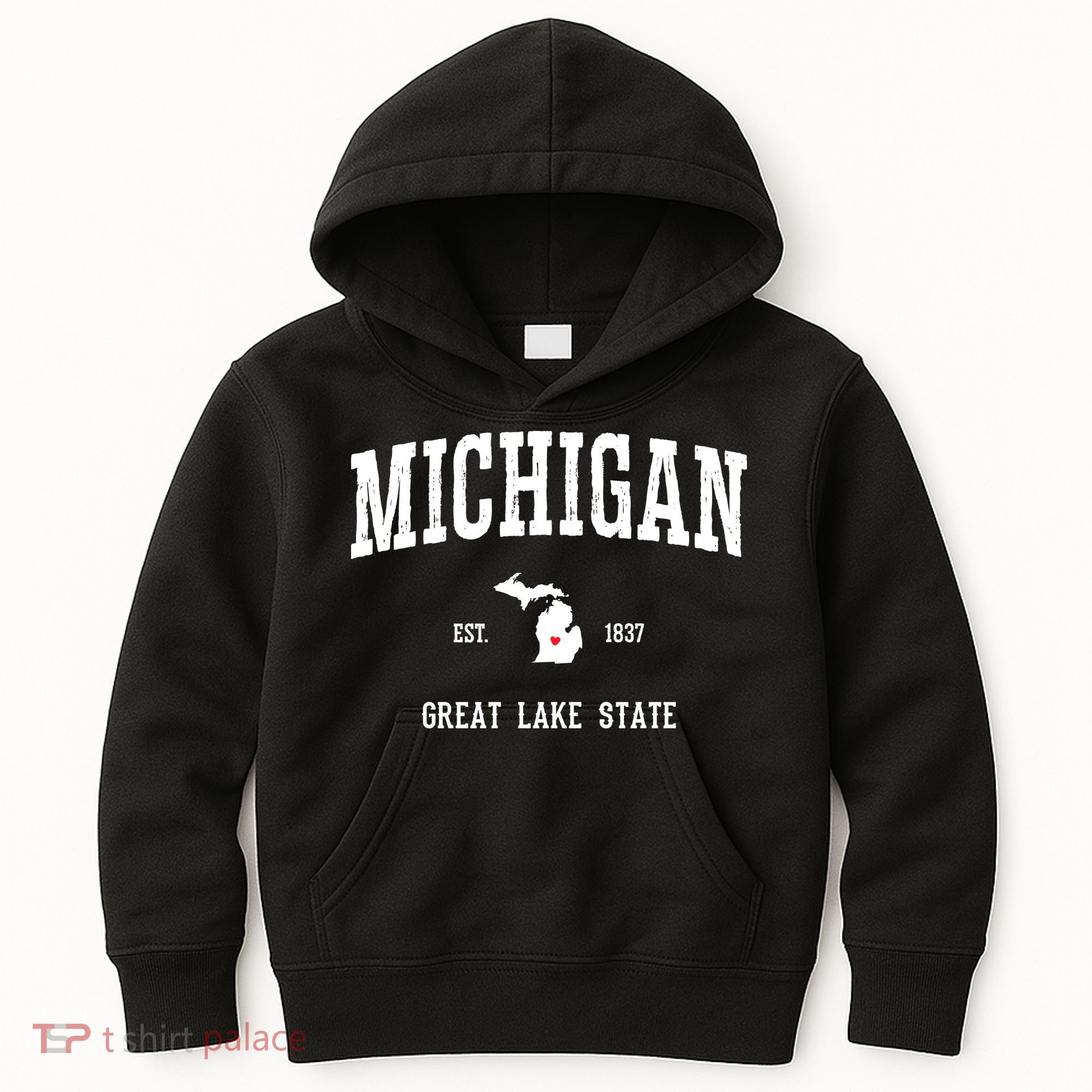 Love Michigan Great Lake State MI Est 1837 Home Kids Hoodie