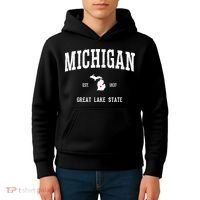 Love Michigan Great Lake State MI Est 1837 Home Kids Hoodie thumb 4