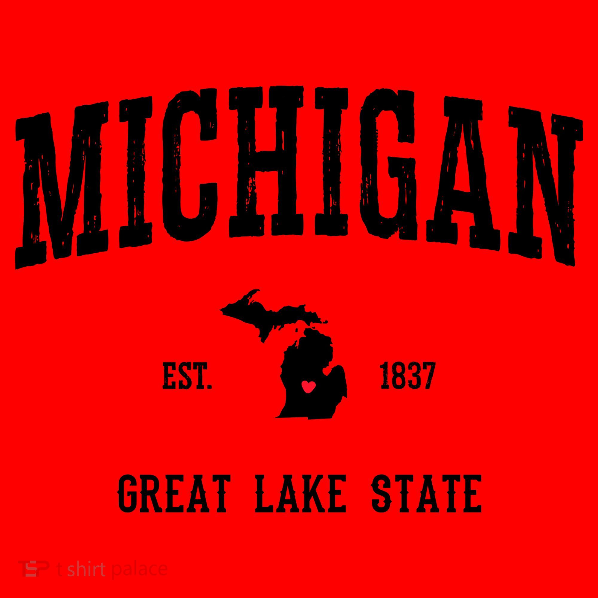 Love Michigan Great Lake State MI Est 1837 Home Santa Hat