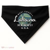 Lahaina Maui Hawaii Surfing Retro USA-Made Doggie Bandana thumb 0