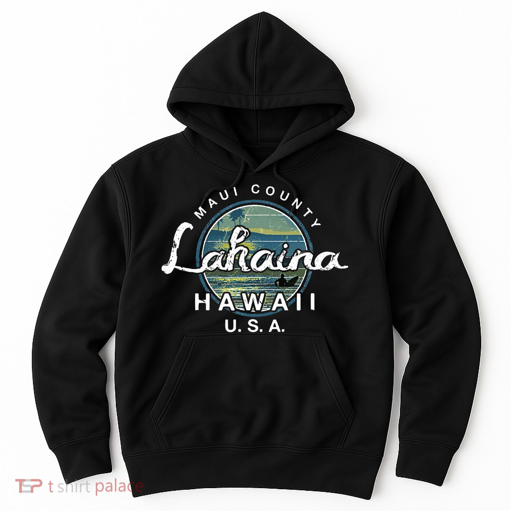 Lahaina Maui Hawaii Surfing Retro Hoodie