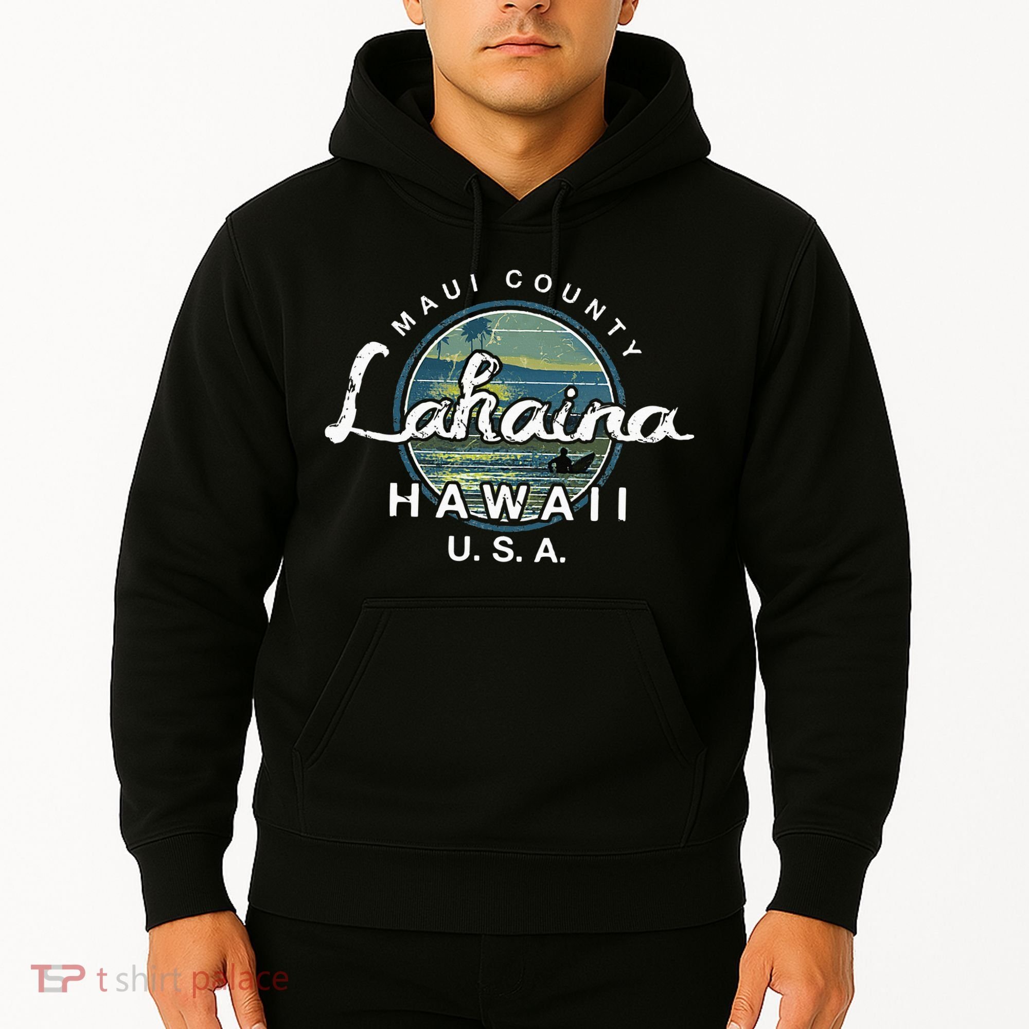 Lahaina Maui Hawaii Surfing Retro Hoodie