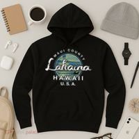 Lahaina Maui Hawaii Surfing Retro Hoodie thumb 3