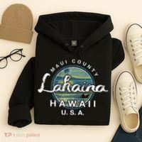 Lahaina Maui Hawaii Surfing Retro Hoodie thumb 4