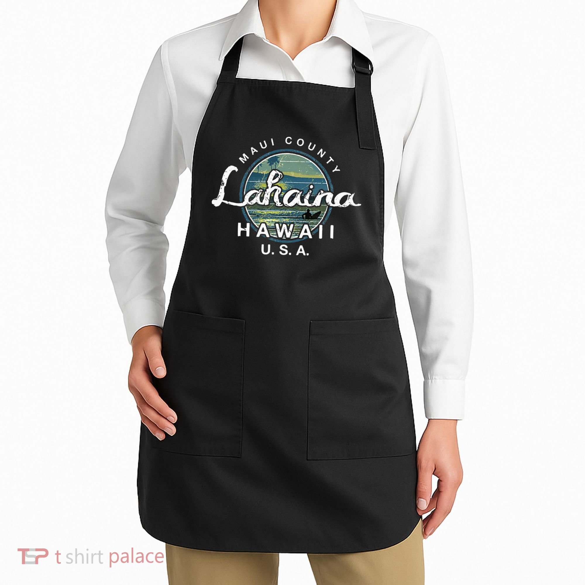 Lahaina Maui Hawaii Surfing Retro Apron