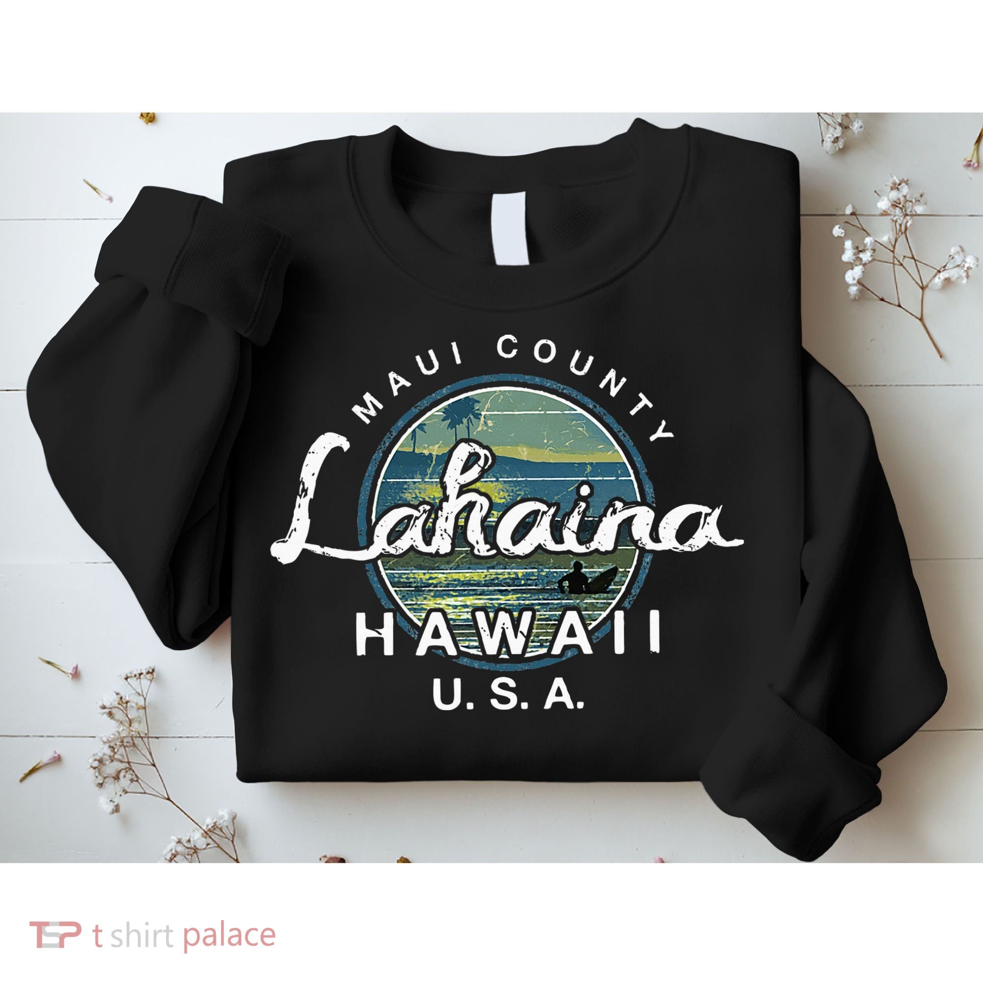 Lahaina Maui Hawaii Surfing Retro Sweatshirt