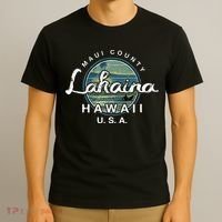Lahaina Maui Hawaii Surfing Retro T-Shirt thumb 3
