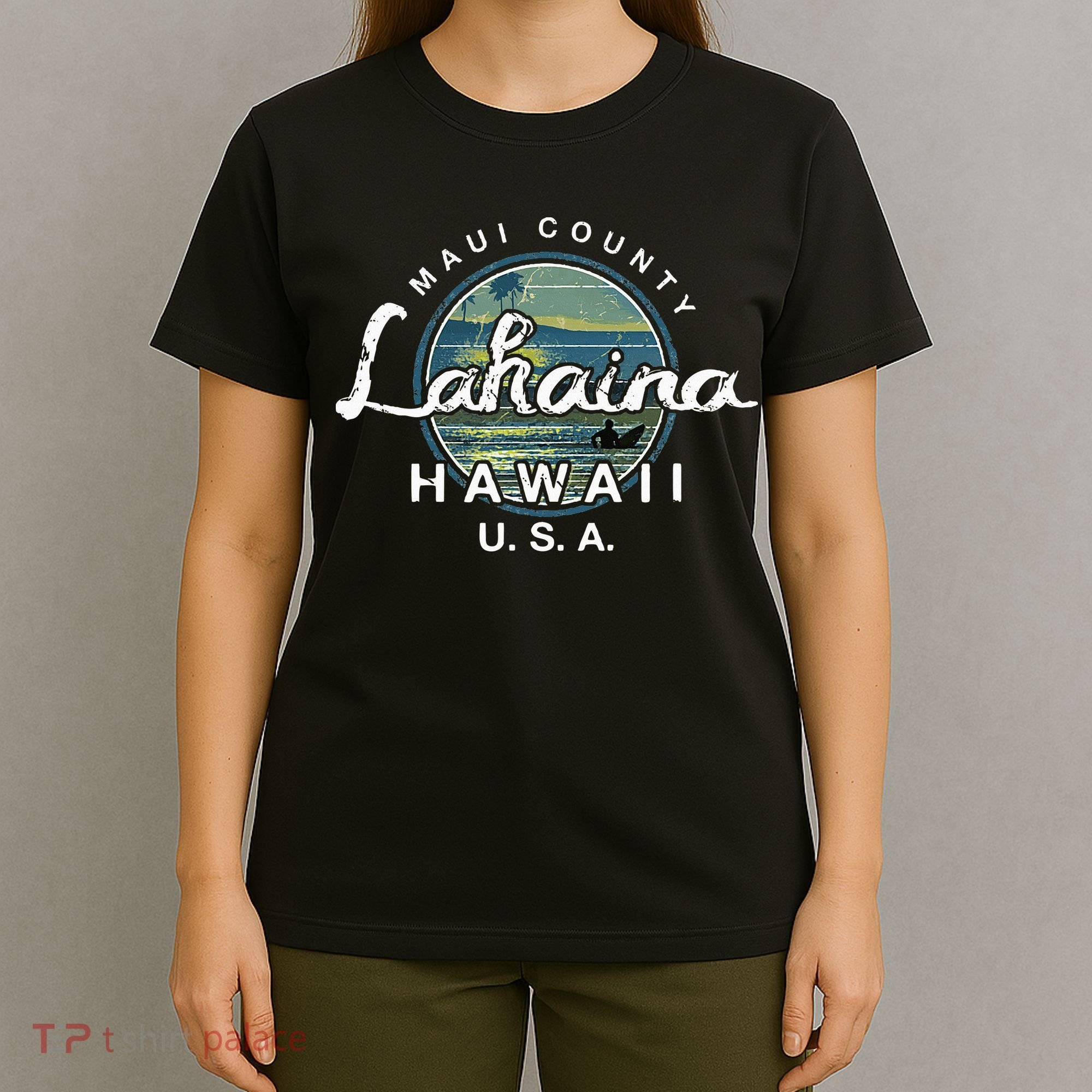 Lahaina Maui Hawaii Surfing Retro T-Shirt