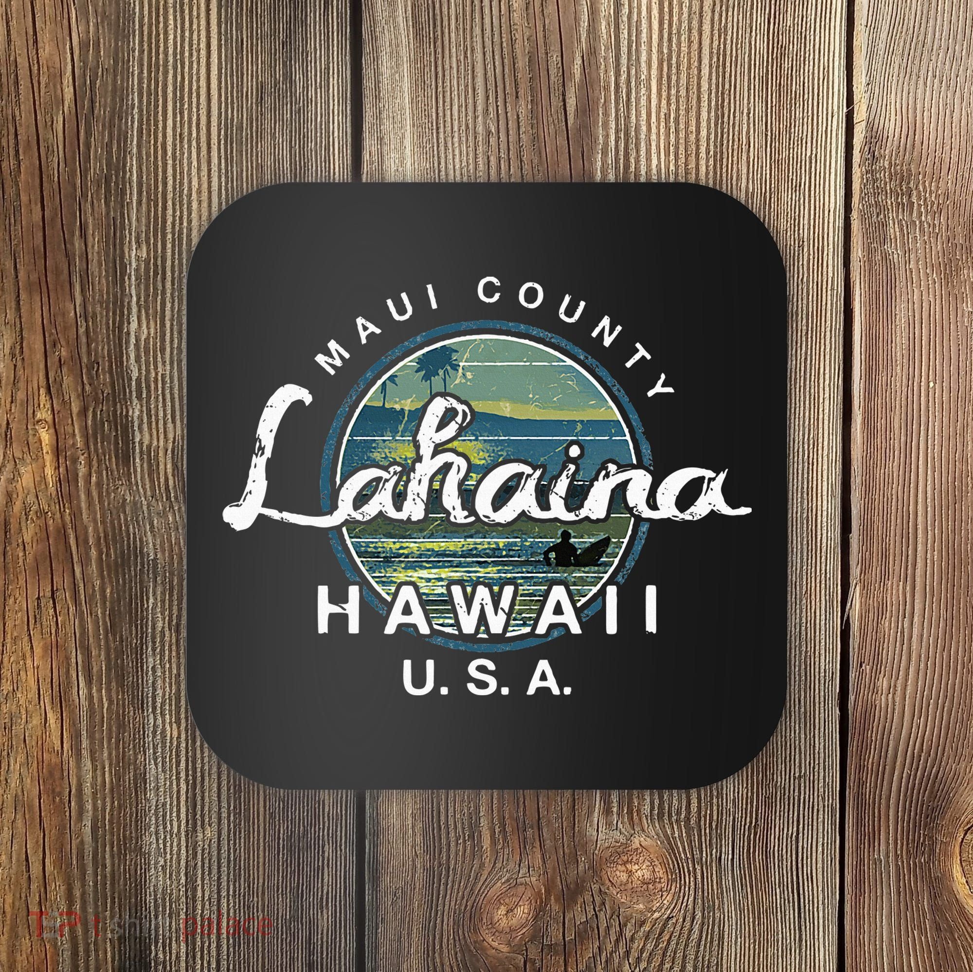 Lahaina Maui Hawaii Surfing Retro Coaster