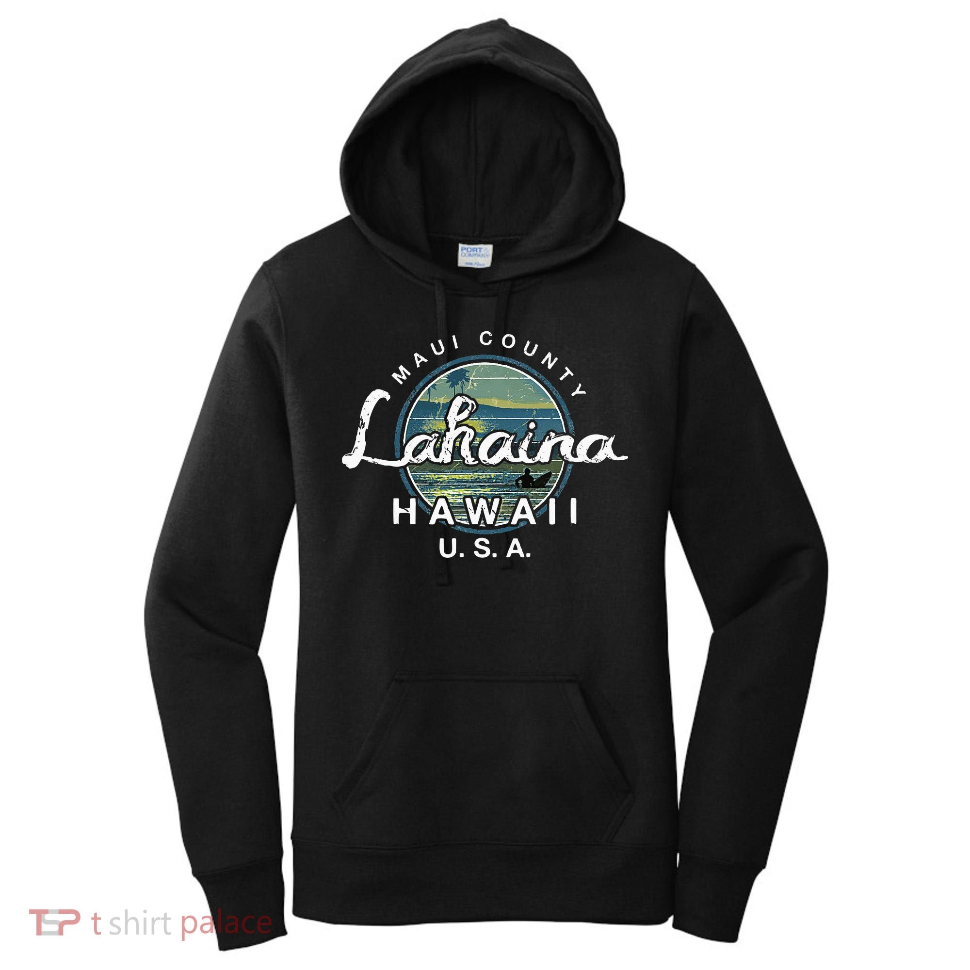 Lahaina Maui Hawaii Surfing Retro Women's Hoodie
