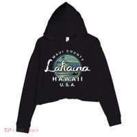 Lahaina Maui Hawaii Surfing Retro Crop Fleece Hoodie thumb 0