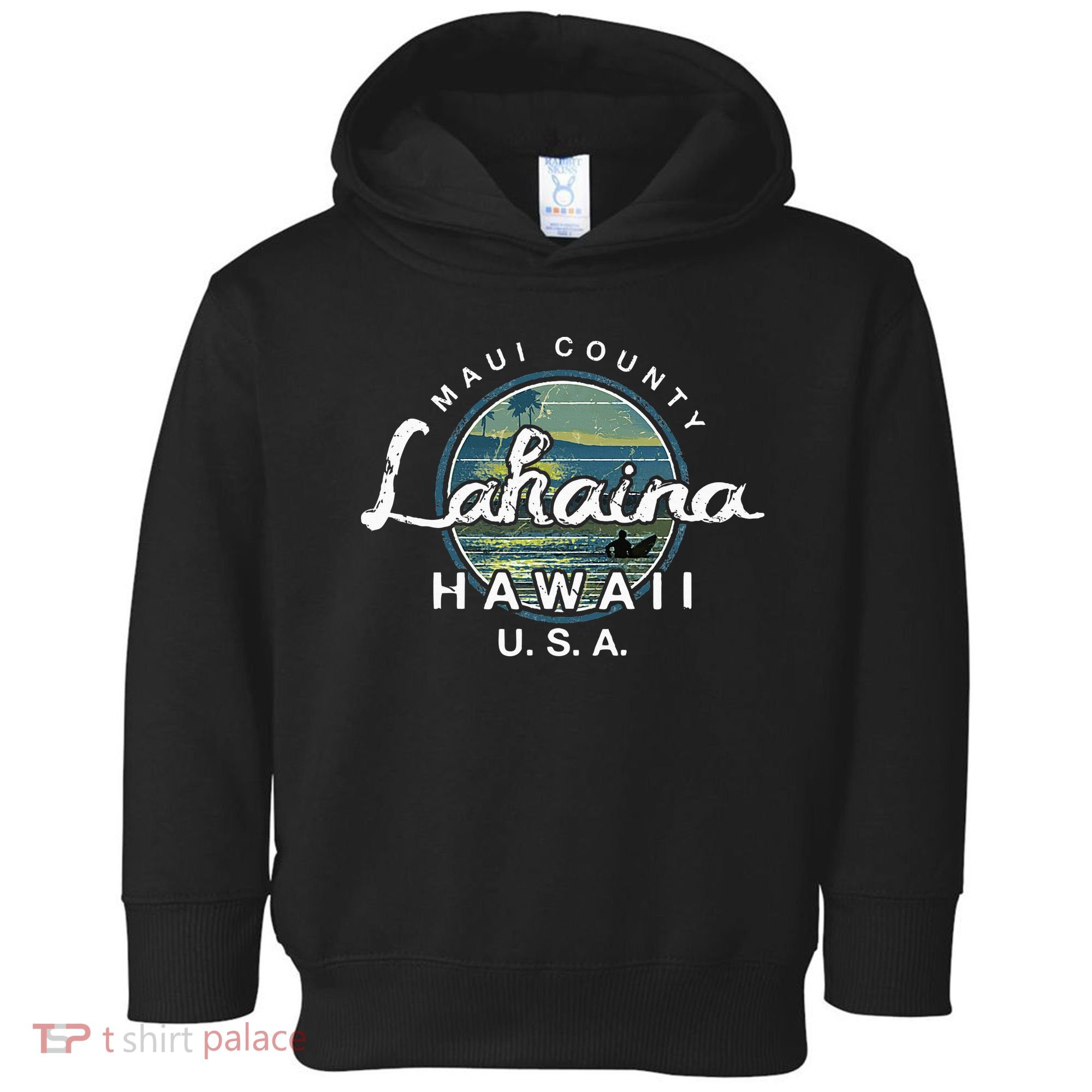Lahaina Maui Hawaii Surfing Retro Toddler Hoodie