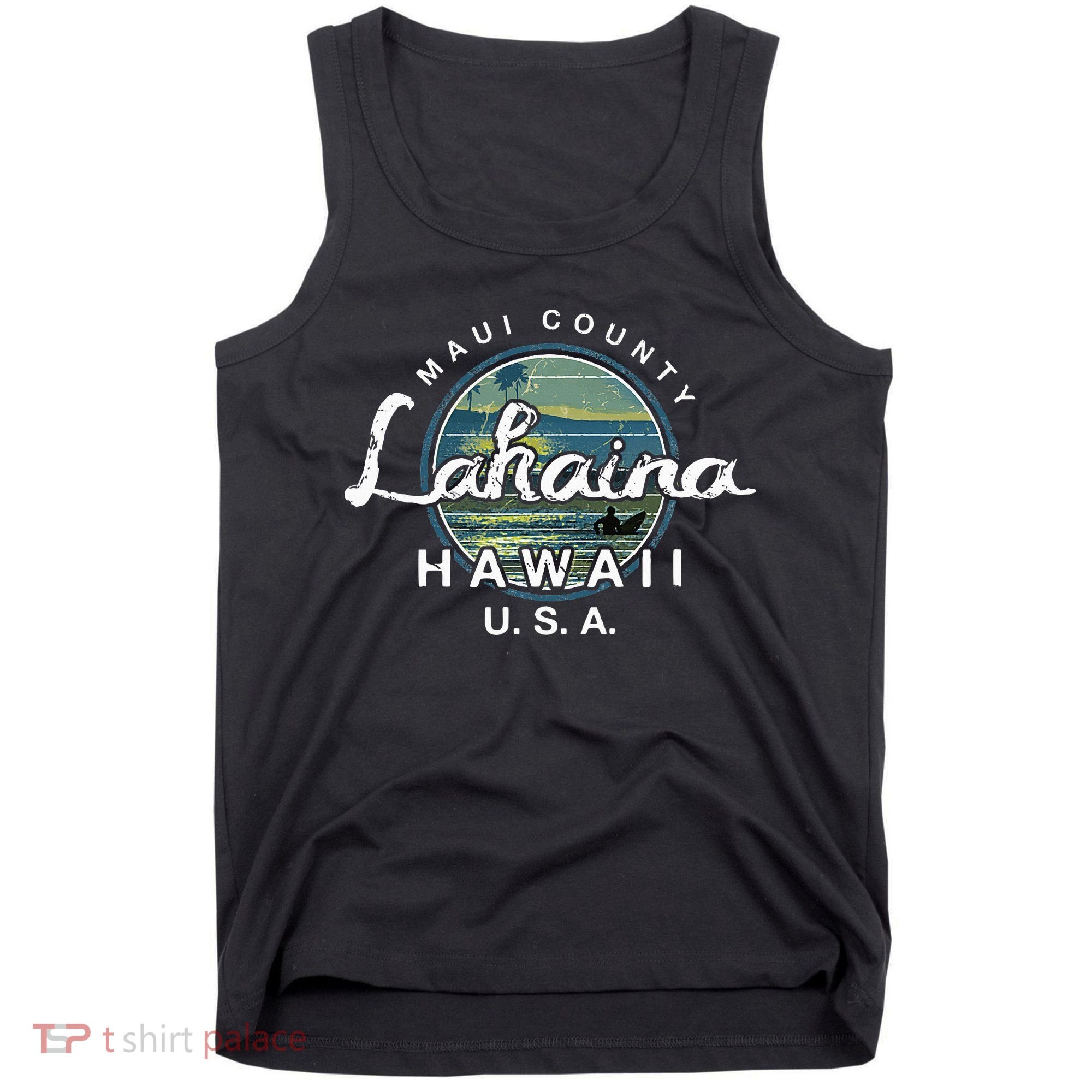 Lahaina Maui Hawaii Surfing Retro Tank Top