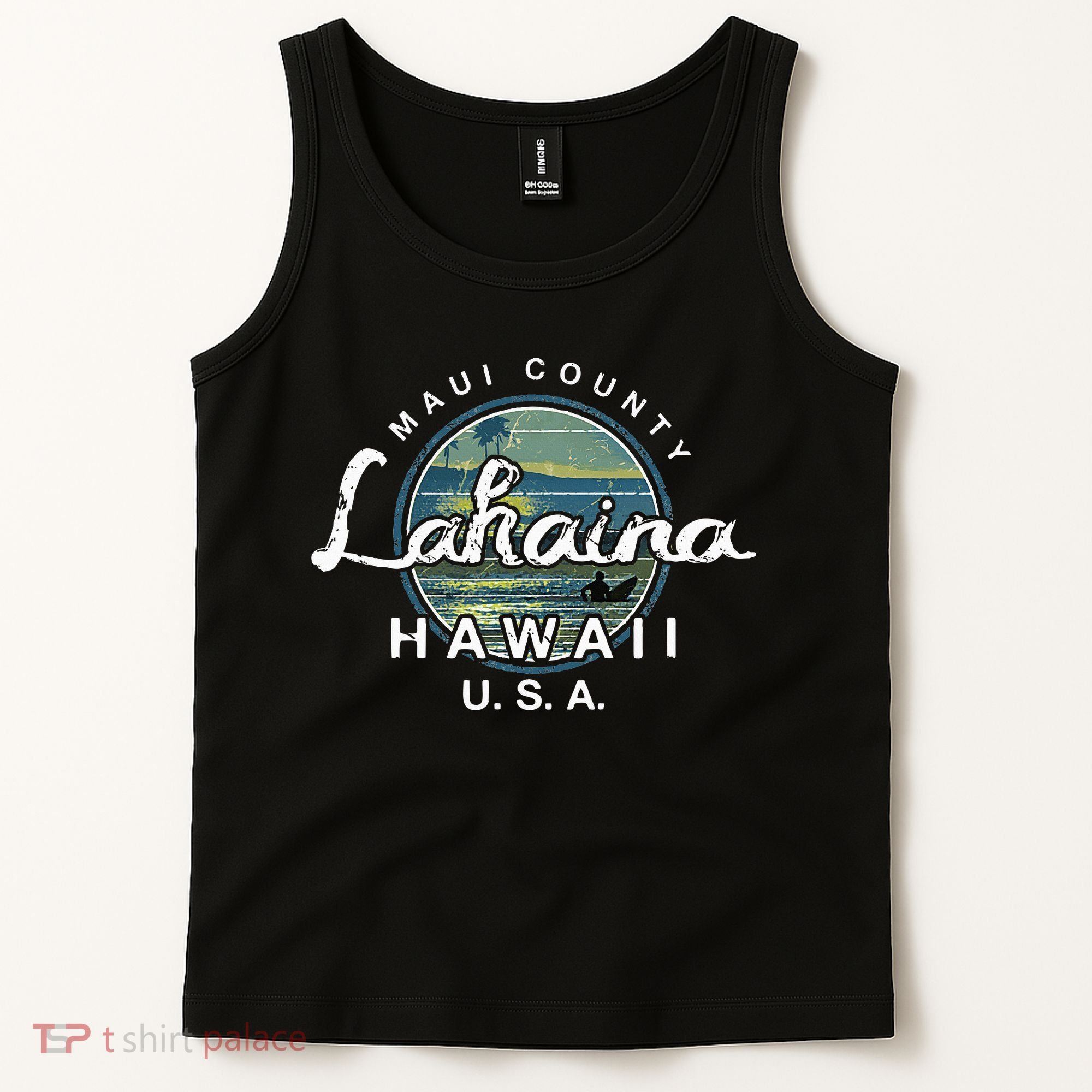 Lahaina Maui Hawaii Surfing Retro Tank Top
