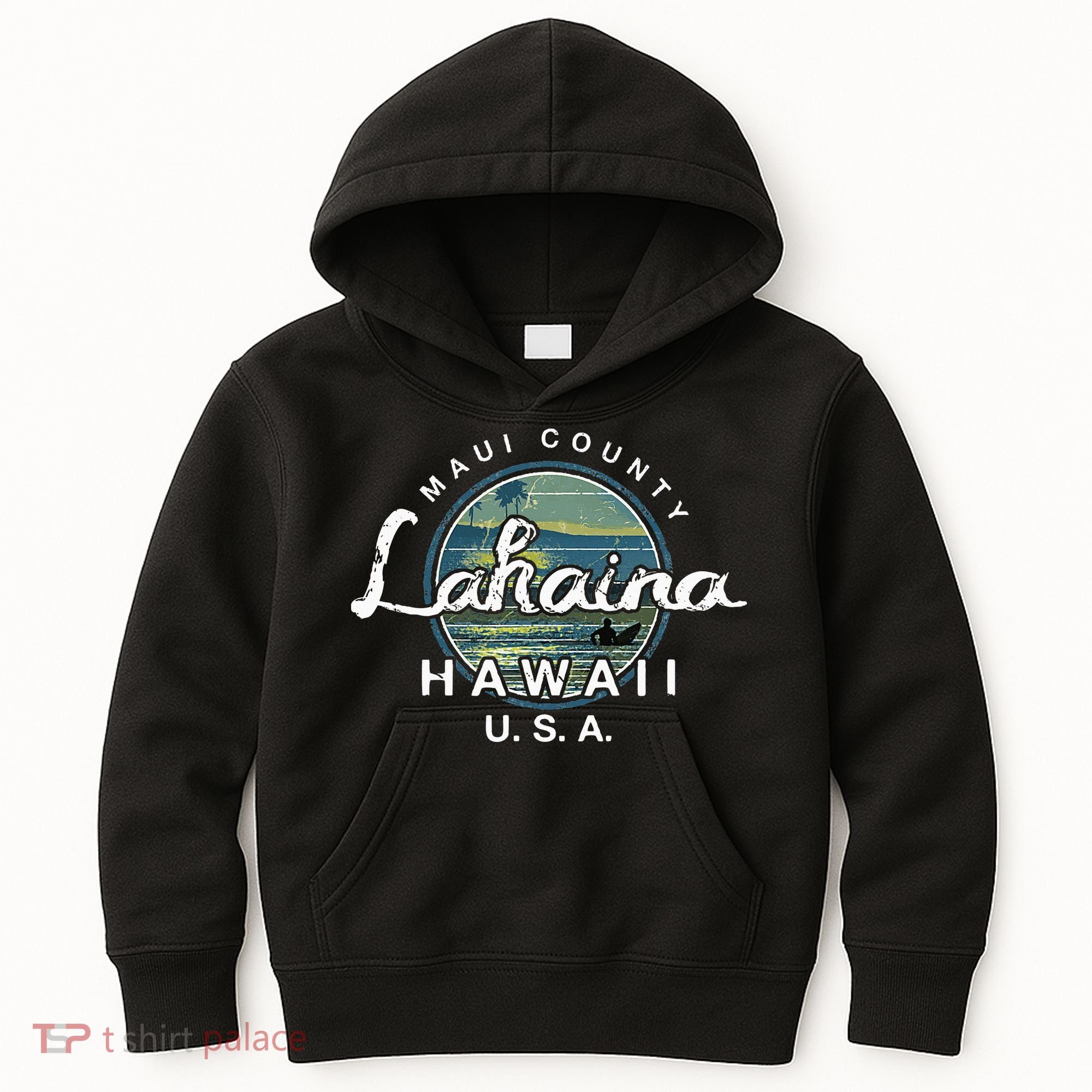 Lahaina Maui Hawaii Surfing Retro Kids Hoodie