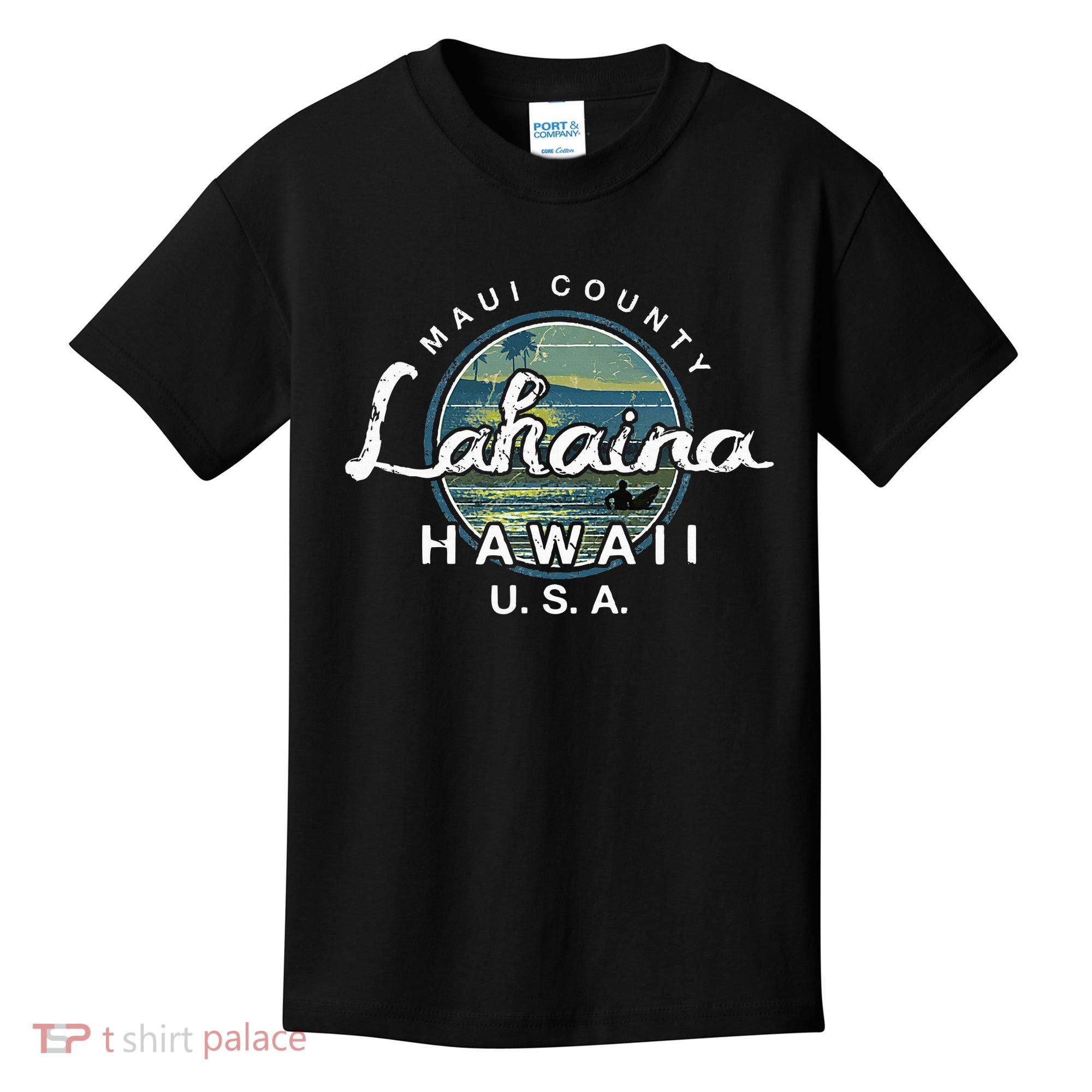 Lahaina Maui Hawaii Surfing Retro Kids T-Shirt
