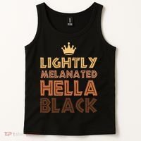 Lightly Melanated Hella Black Afro Queen African American Tank Top thumb 2